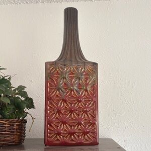 Vintage Ceramic Vase with Geometric Pattern (Set of 2)